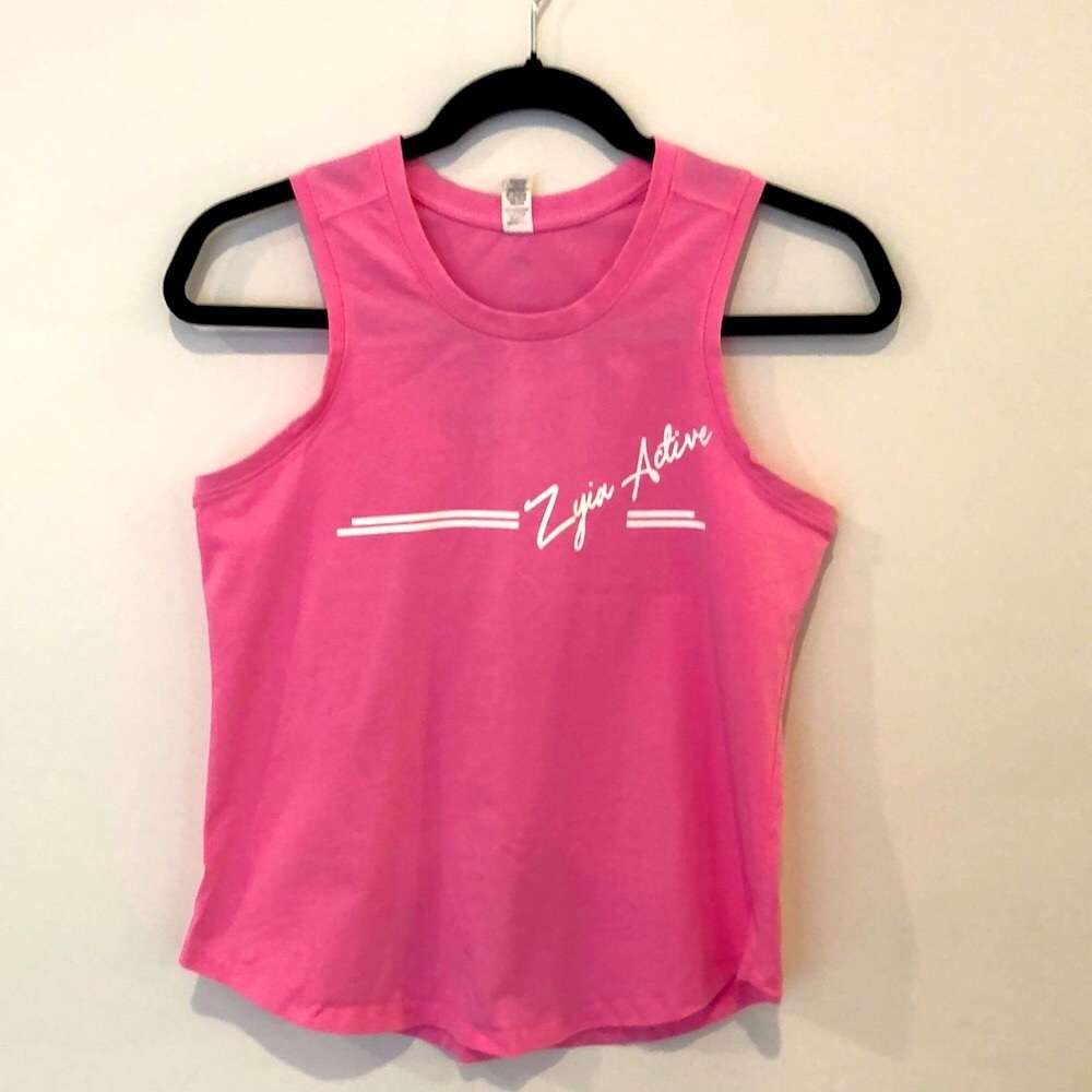 Zyia pink sleeveless cotton workout top